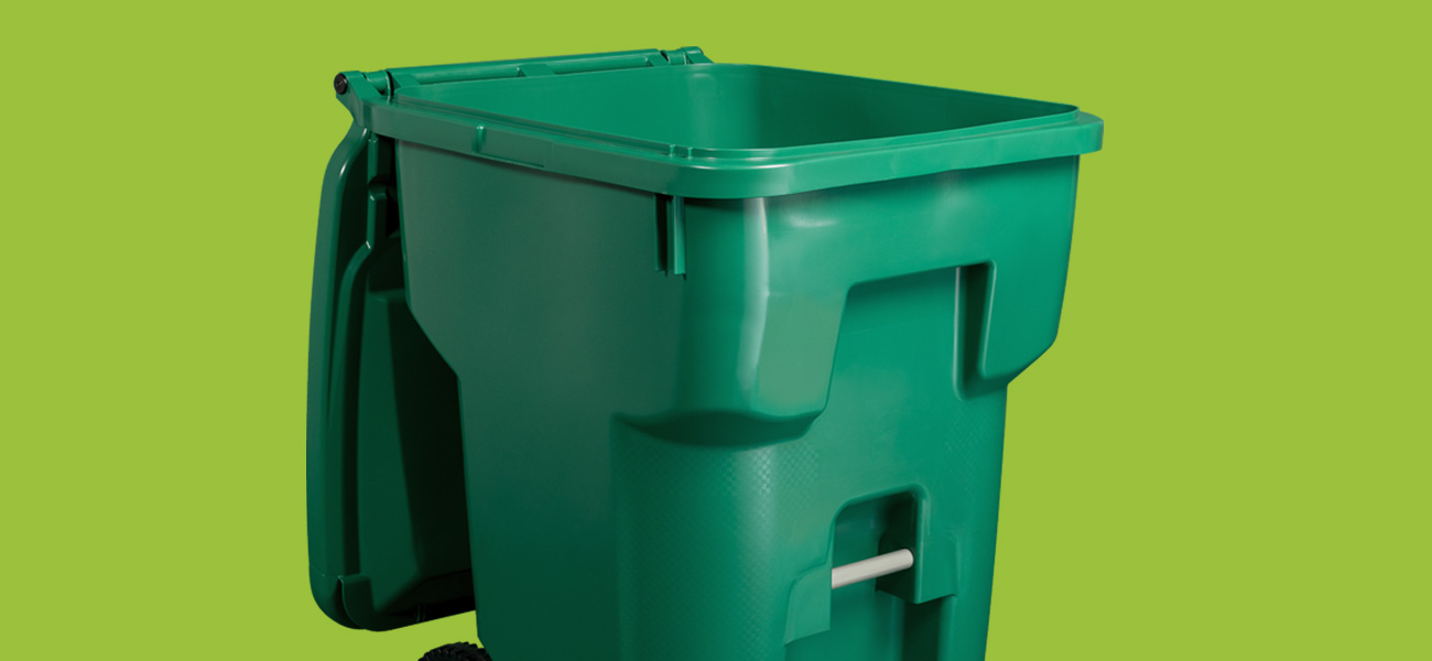 Photo of a green recycling bin