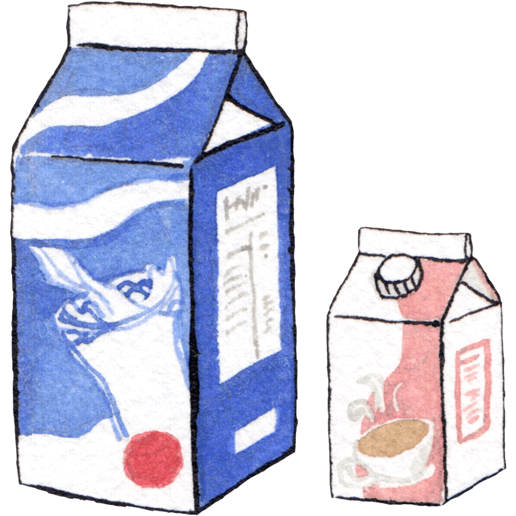 Milk cartons.